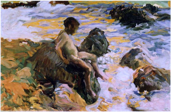  Joaquin Sorolla Y Bastida Boy in Sea Foam - Art Print