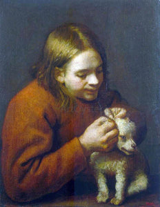  Pedro Nunez De Villavicencio Boy Looking for Fleas on a Dog - Art Print