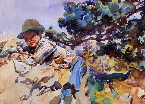  John Singer Sargent Boy on a Rock - Art Print