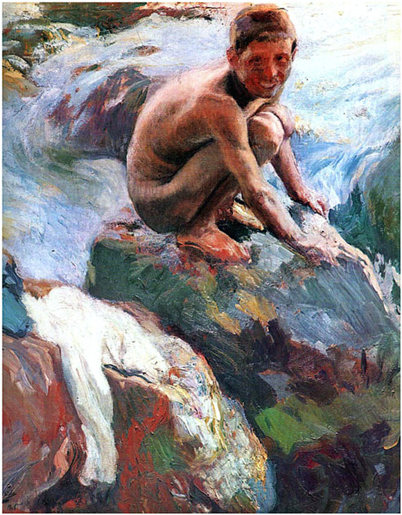  Joaquin Sorolla Y Bastida Boy on the Rocks, Javea - Art Print