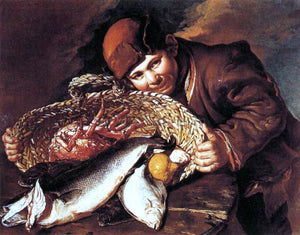  Giacomo Ceruti Boy with a Basket of Fish - Art Print