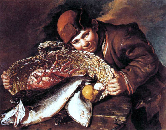  Giacomo Ceruti Boy with a Basket of Fish - Art Print