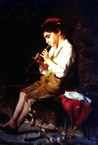  Luigi Bechi Boy with Recorder - Art Print