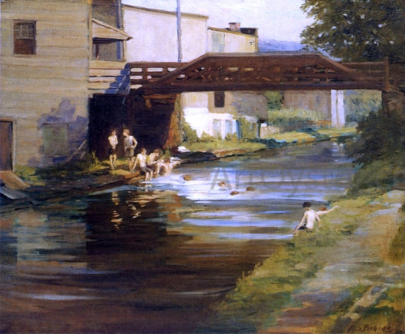  Mary Smith Perkins Boys Bathing in the Canal - Art Print
