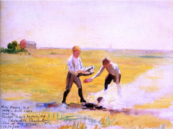  Thomas Pollock Anschutz Boys by a Fire - Art Print
