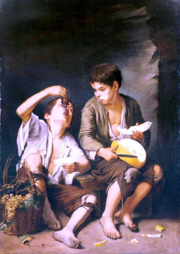  Bartolome Esteban Murillo Boys Eating Grapes and Melon - Art Print