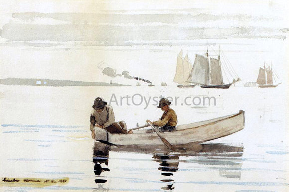  Winslow Homer Boys Fishing, Gloucester Harbor - Art Print