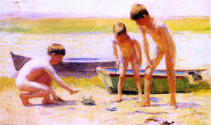  Thomas Pollock Anschutz Boys Playing with Crabs - Art Print