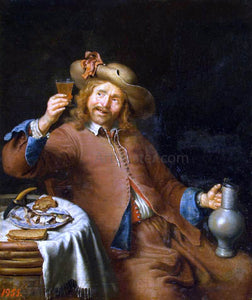  Pieter Cornelisz. Van Slingelandt Breakfast of a Young Man - Art Print
