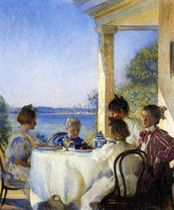 Edmund Tarbell Breakfast on the Piazza - Art Print