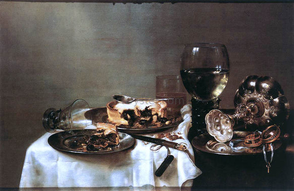  Willem Claesz Heda Breakfast Table with Blackberry Pie - Art Print