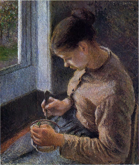  Camille Pissarro Breakfast, Young Peasant Woman Taking Her Coffee - Art Print
