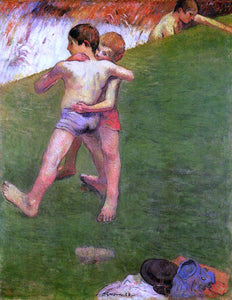  Paul Gauguin Breton Boys Wrestling - Art Print