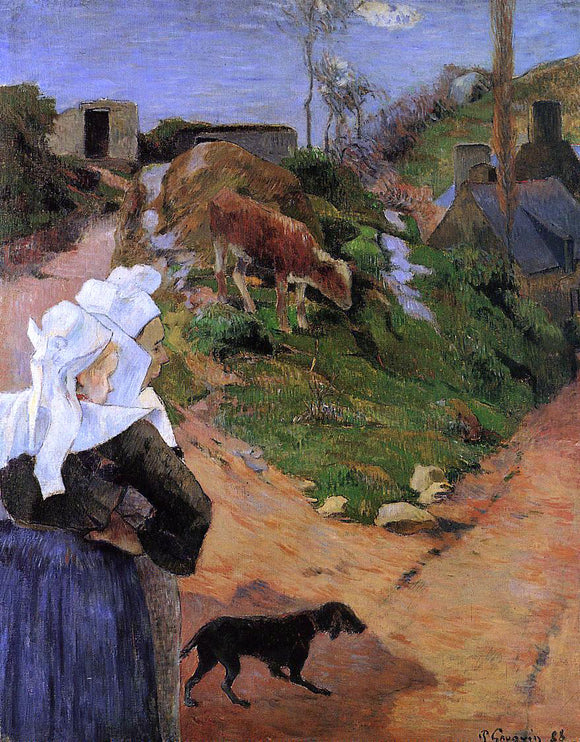 Paul Gauguin Breton Women at the Turn - Art Print