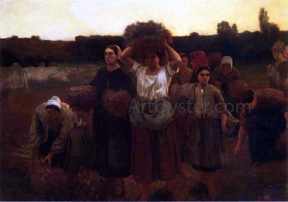  Frank C Penfold Breton Women Harvesting - Art Print