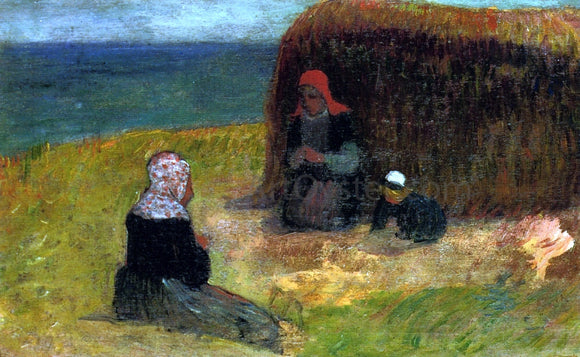  Henri Moret A Breton Women with Haystack - Art Print