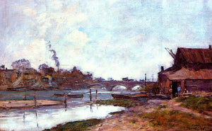  Eugene-Louis Boudin Bridge on the River Touques at Deauville - Art Print