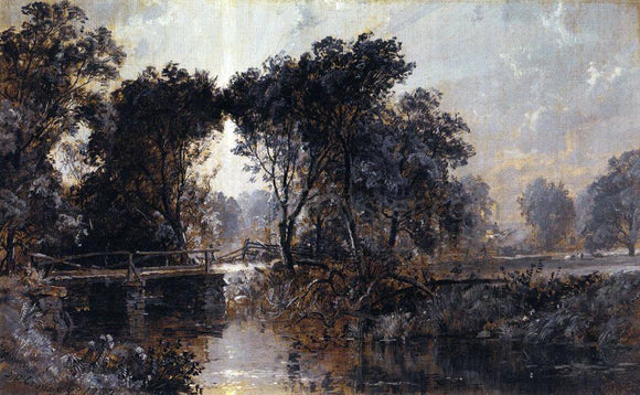 Jasper Francis Cropsey Bridge on the Wawayanda River - Art Print