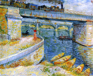  Vincent Van Gogh Bridges across the Seine at Asnieres - Art Print