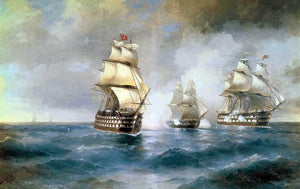  Ivan Constantinovich Aivazovsky Brig Mercury Attacked of Two Turkish Battleships - Art Print