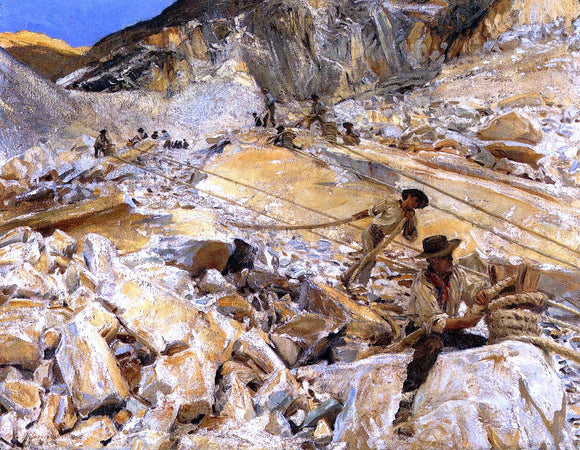  John Singer Sargent Bringing Down Marble from the Quarries to Carrara - Art Print