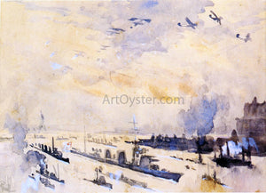  Joseph Pennell Bringing Home the Heroes After the Zeppelin Explosion - Art Print