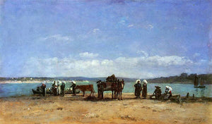  Eugene-Louis Boudin Brittany, Fishermen's Wives on the Shore - Art Print