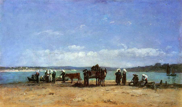  Eugene-Louis Boudin Brittany, Fishermen's Wives on the Shore - Art Print