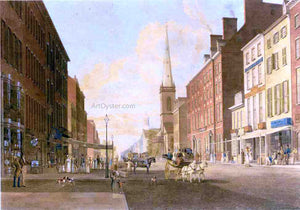  John William Hill Broadway Looking South from Liberty Street - Art Print