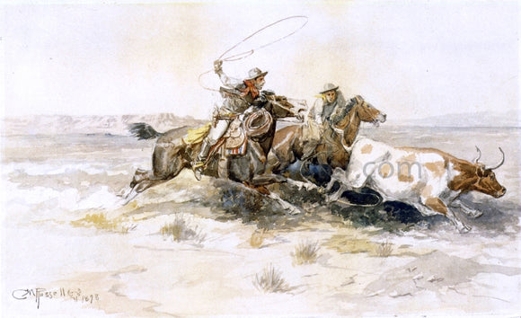 Charles Marion Russell Bronk in a Cow Camp - Art Print