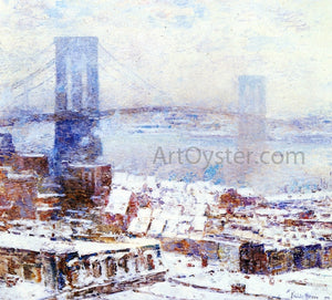  Frederick Childe Hassam Brooklyn Bridge in Winter - Art Print