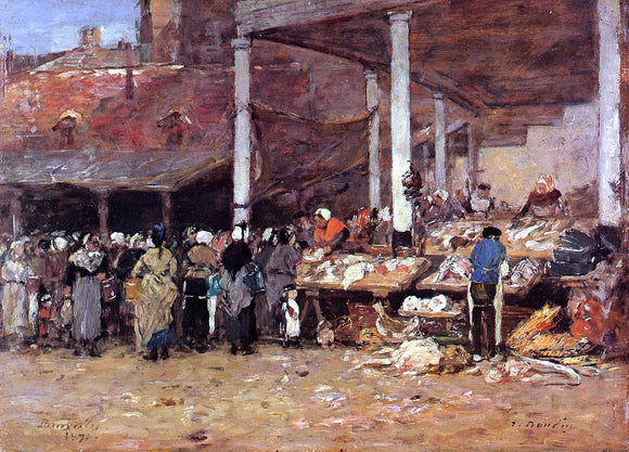  Eugene-Louis Boudin Brussels - the Old Fish Market - Art Print