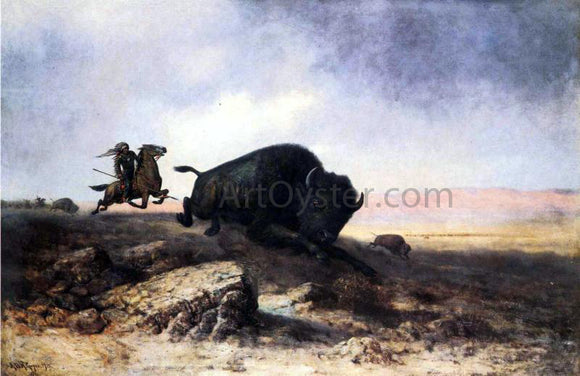  Astley Montague Cooper Buffalo Hunt - Art Print