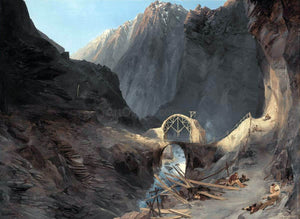  Carl Blechen Building the Devil's Bridge - Art Print