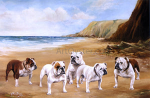  Reuben Ward Binks Bulldogs on the Beach - Art Print