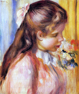 Pierre Auguste Renoir Bust of a Young Girl - Art Print