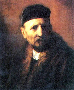  Rembrandt Van Rijn Bust of an Old Man with a Beret - Art Print