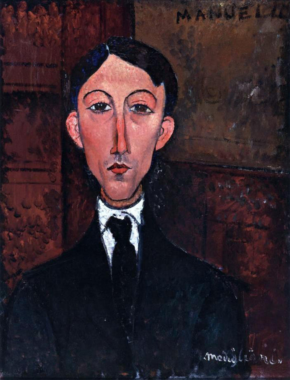  Amedeo Modigliani Bust of Manuel Humbert - Art Print