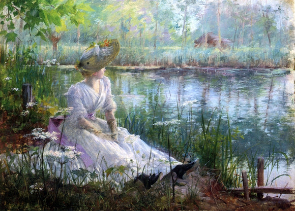  Charles James Theriat By a River - Art Print