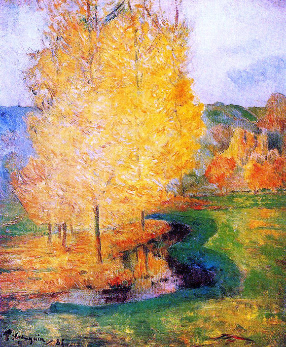  Paul Gauguin By the Stream, Autumn - Art Print