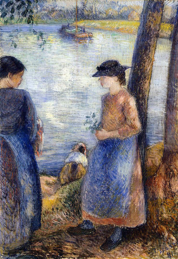  Camille Pissarro By the Water - Art Print