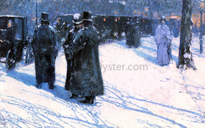  Frederick Childe Hassam Cab Stand at Night, Madison Square, New York - Art Print