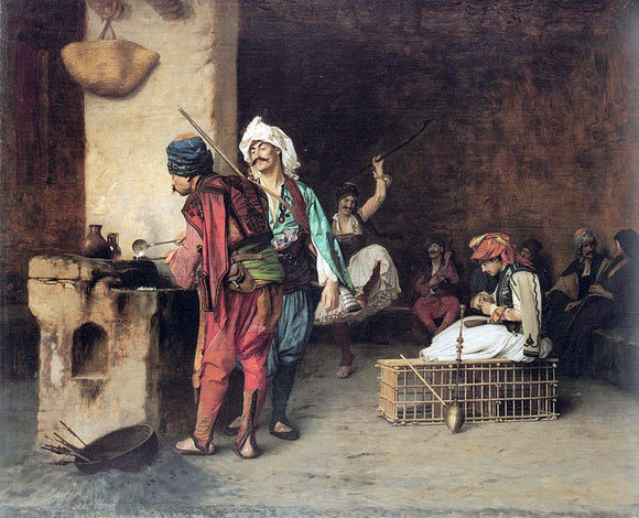  Jean-Leon Gerome Cafe House, Cairo (also known as Casting Bullets) - Art Print