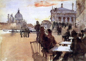  John Singer Sargent Cafe on the Riva degli Schiavoni - Art Print