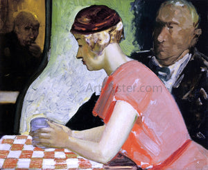  George Luks Cafe Scene - a Study of a Young Woman - Art Print