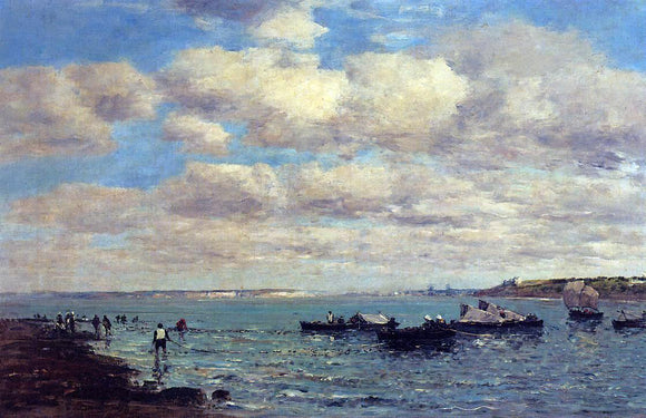  Eugene-Louis Boudin Camaret, Fishermen and Boats - Art Print