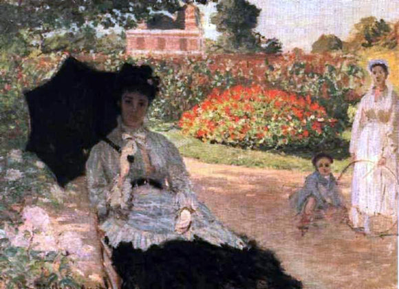  Claude Oscar Monet Camille in the Garden with Jean and His Nanny - Art Print
