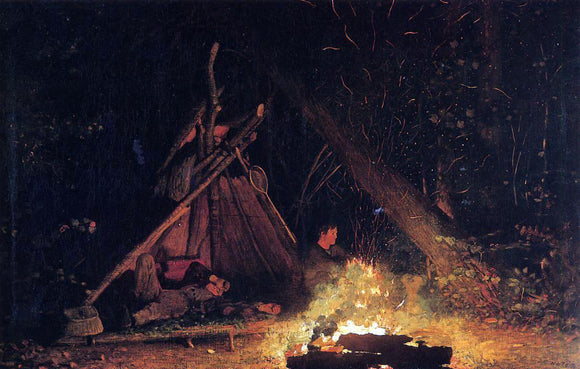  Winslow Homer Camp Fire - Art Print