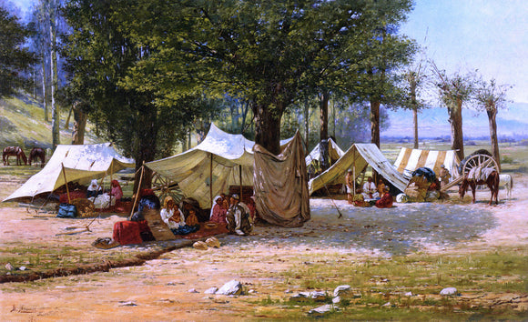  Richard Karlovich Zommer Camp of the Wanderers - Art Print