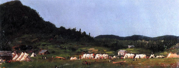  Eastman Johnson Camp Scene at Grand Portage - Art Print